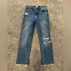 Kensie Distressed Ankle Blue Denim Jeans